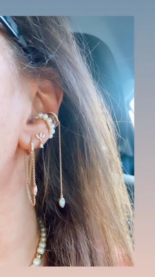 עגיל הליקס חובק פנינים גדול